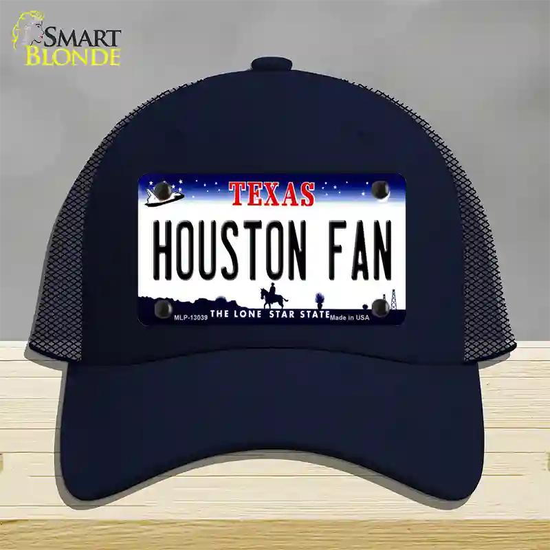 Houston Fan Novelty License Plate Hat Mesh / Navy