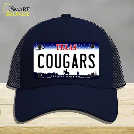 Cougars Novelty License Plate Hat Mesh / Navy