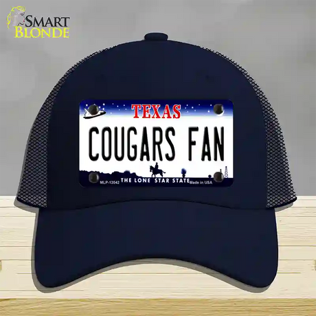 Cougars Fan Novelty License Plate Hat Mesh / Navy