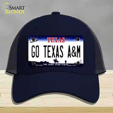 Go Texas A&M Novelty License Plate Hat Mesh / Navy