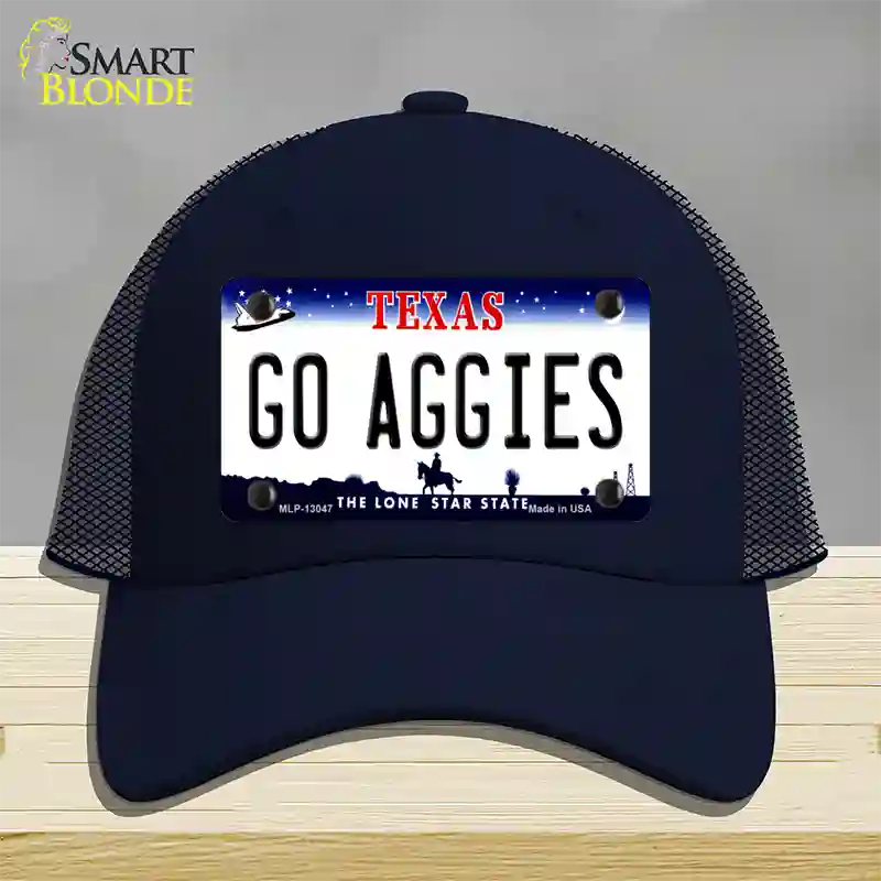 Go Aggies Texas Novelty License Plate Hat Mesh / Navy