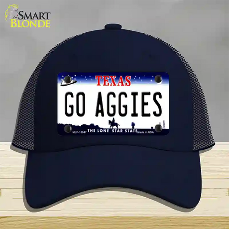 Go Aggies Texas Novelty License Plate Hat Mesh / Navy