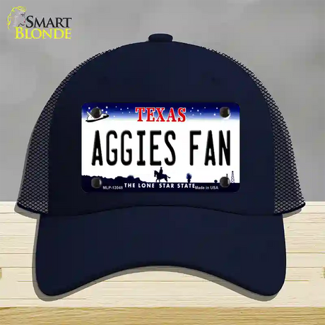 Aggies Fan Texas Novelty License Plate Hat Mesh / Navy