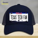 Texas Tech Fan Novelty License Plate Hat Mesh / Navy