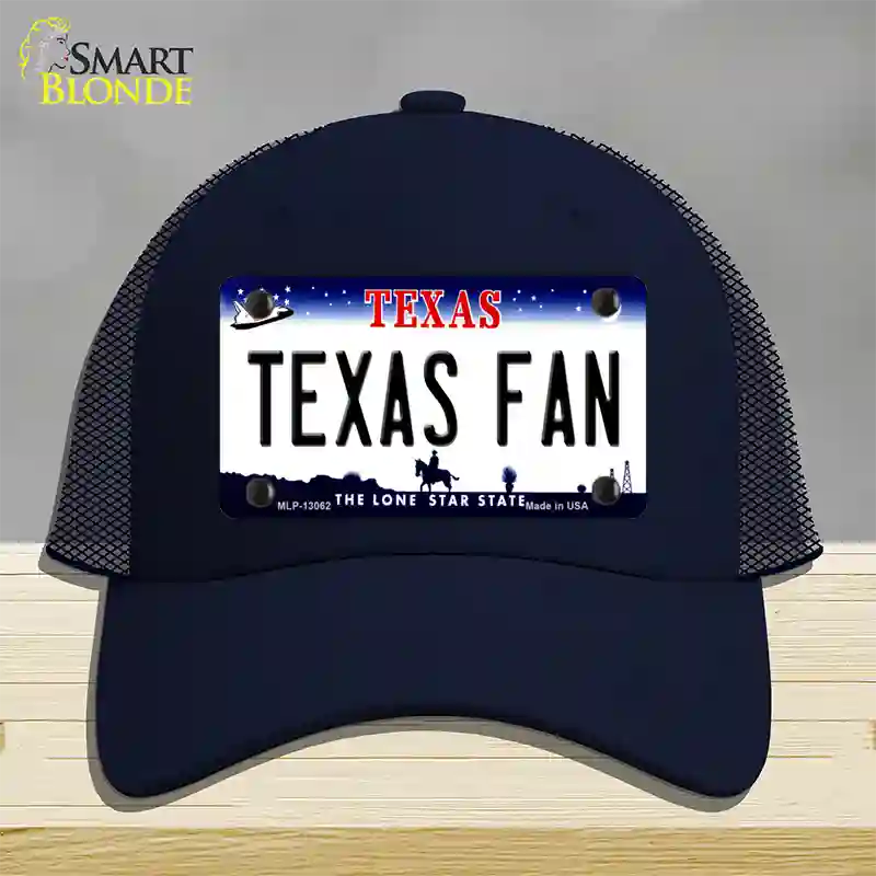 Texas Fan Novelty License Plate Hat Mesh / Navy