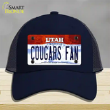 Cougars Fan Utah Novelty License Plate Hat Mesh / Navy