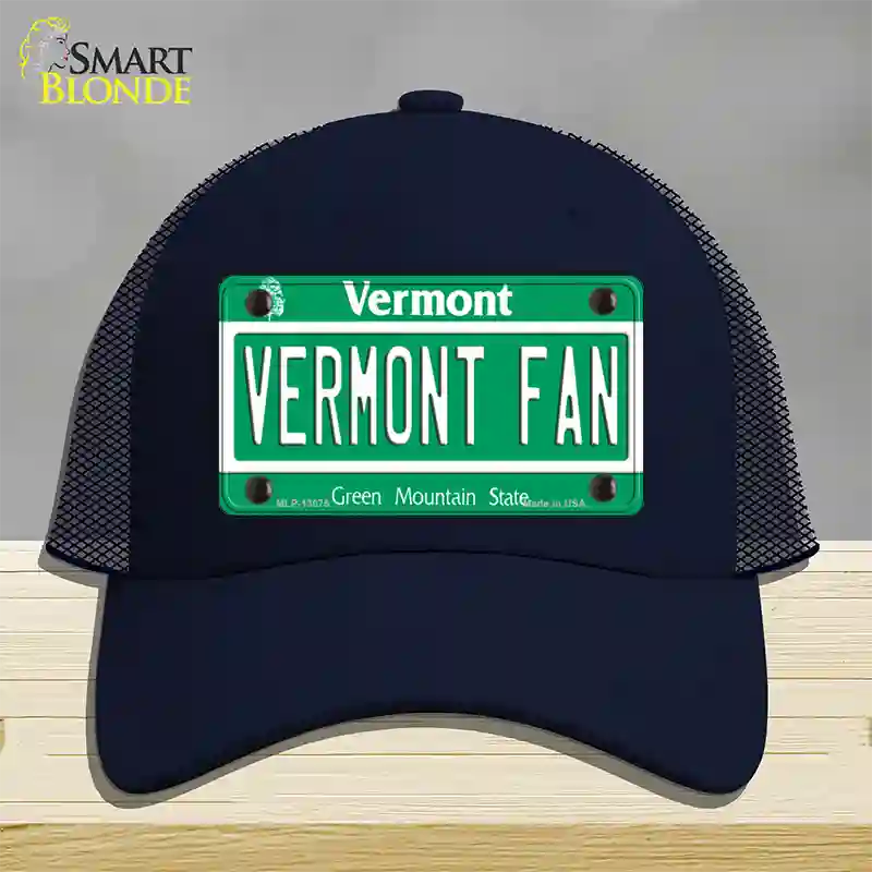 Vermont Fan Novelty License Plate Hat Mesh / Navy