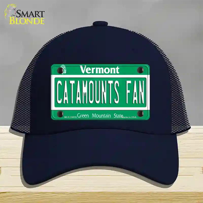 Catamounts Fan Novelty License Plate Hat Mesh / Navy