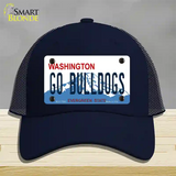 Go Bulldogs Washington Novelty License Plate Hat Mesh / Navy