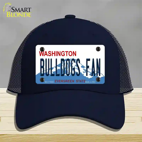 Bulldogs Fan Washington Novelty License Plate Hat Mesh / Navy