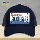 Go Cougars Washington Novelty License Plate Hat Mesh / Navy