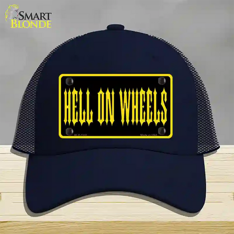 Hell On Wheels Novelty License Plate Hat Mesh / Navy