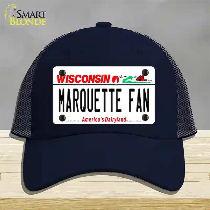 Marquette Fan Novelty License Plate Hat Mesh / Navy