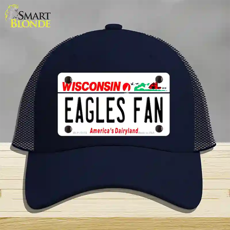 Eagles Fan Wisconsin Novelty License Plate Hat Mesh / Navy