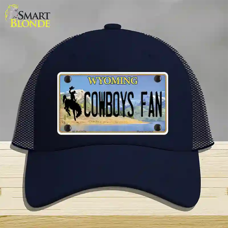 Cowboys Fan Wyoming Novelty License Plate Hat Mesh / Navy