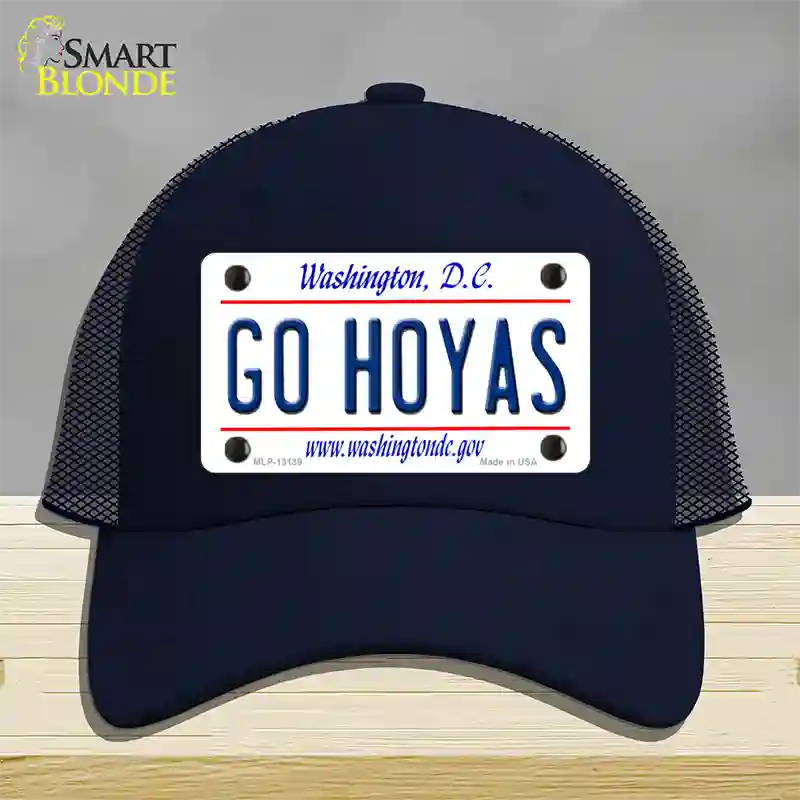 Go Hoyas Novelty License Plate Hat Mesh / Navy