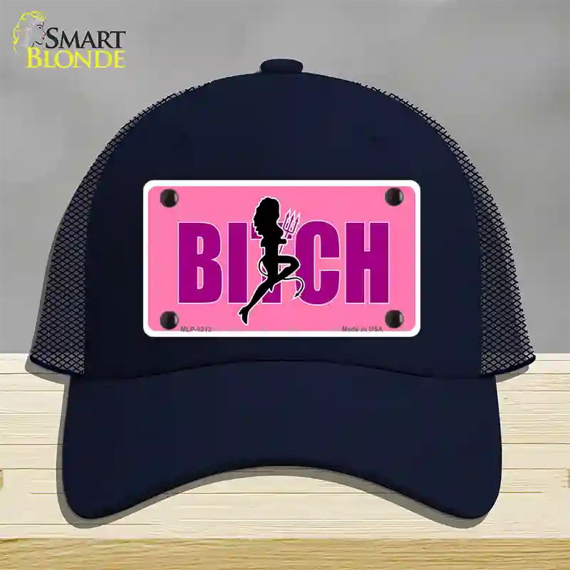 She-Devil Bitch Novelty License Plate Hat Mesh / Navy