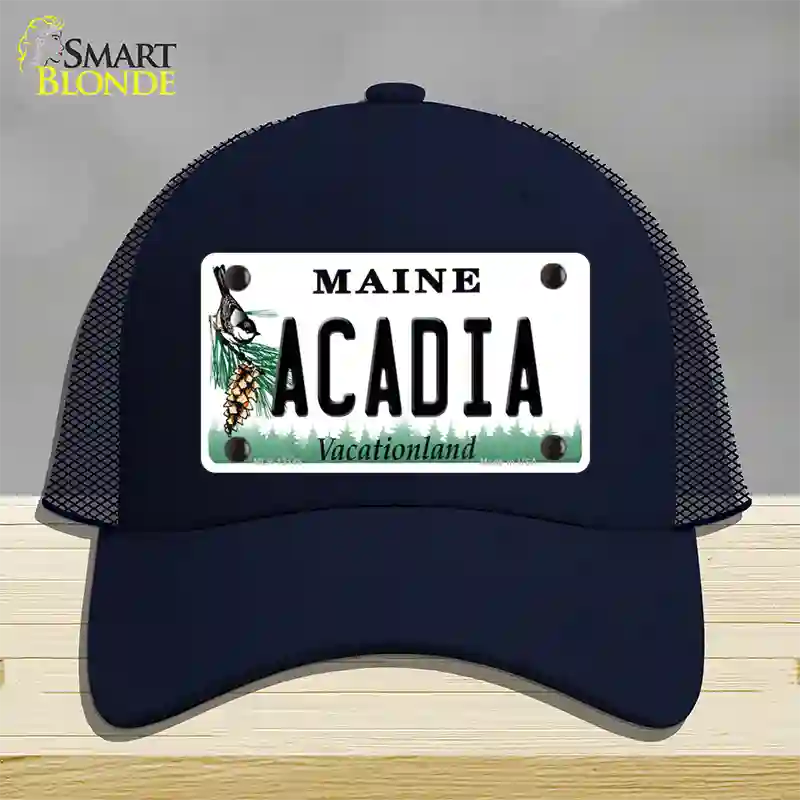 Acadia Maine Novelty License Plate Hat Mesh / Navy