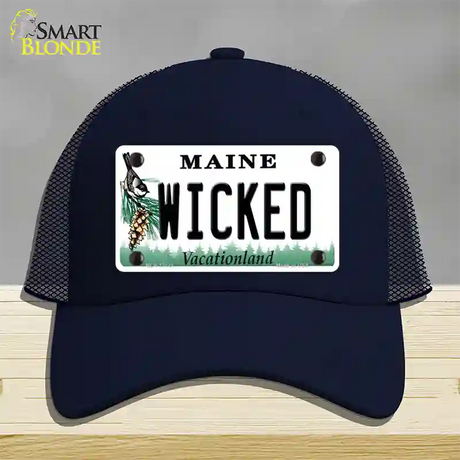 Wicked Maine Novelty License Plate Hat Mesh / Navy