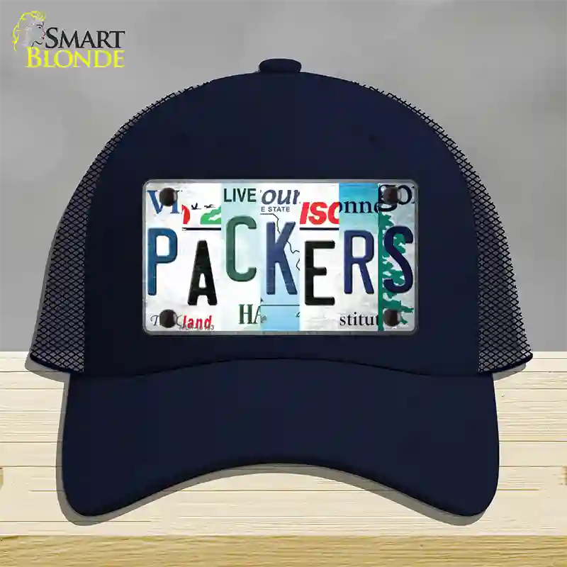 Packers Strip Art Novelty License Plate Hat Tag Mesh / Navy