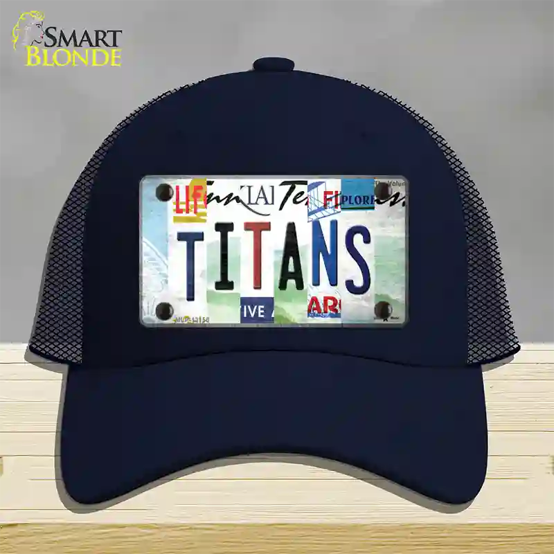 Titans Strip Art Novelty License Plate Hat Tag Mesh / Navy