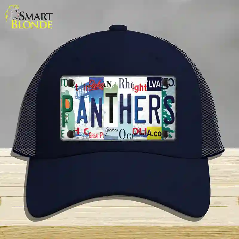 Panthers Strip Art Novelty License Plate Hat Tag Mesh / Navy