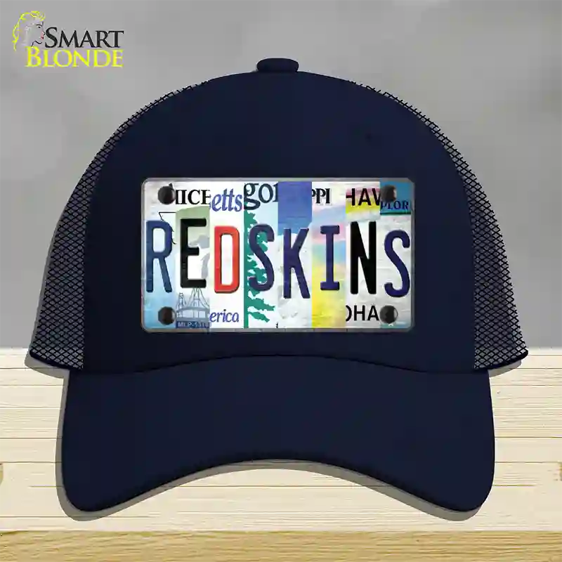 Redskins Strip Art Novelty License Plate Hat Tag Mesh / Navy