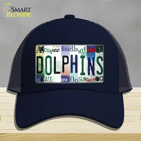 Dolphins Strip Art Novelty License Plate Hat Tag Mesh / Navy