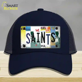 Saints Strip Art Novelty License Plate Hat Tag Mesh / Navy