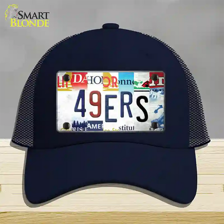 49ers Strip Art Novelty License Plate Hat Tag Mesh / Navy