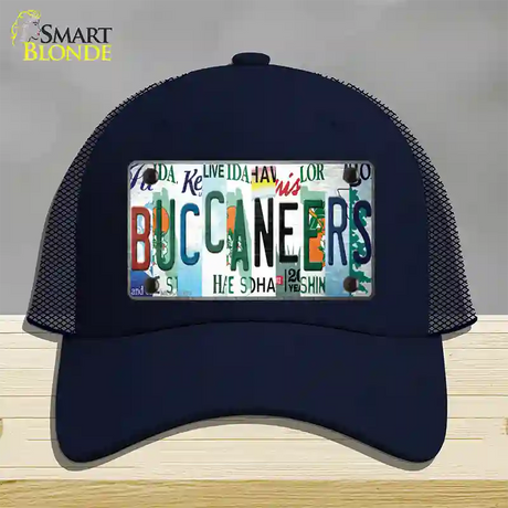 Buccaneers Strip Art Novelty License Plate Hat Tag Mesh / Navy