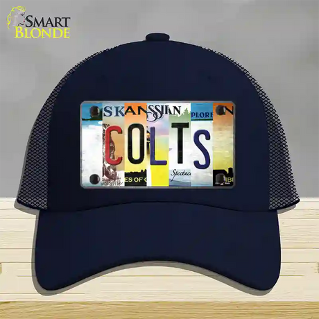 Colts Strip Art Novelty License Plate Hat Tag Mesh / Navy