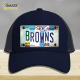 Browns Strip Art Novelty License Plate Hat Tag Mesh / Navy