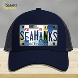 Seahawks Strip Art Novelty License Plate Hat Tag Mesh / Navy