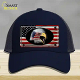 American Flag Eagle Novelty License Plate Hat Mesh / Navy