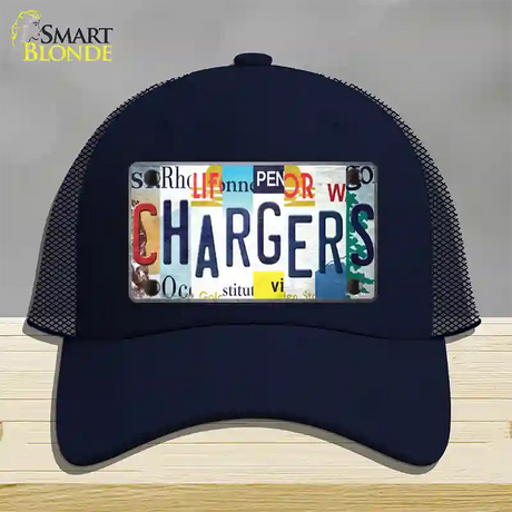 Chargers Strip Art Novelty License Plate Hat Tag Mesh / Navy