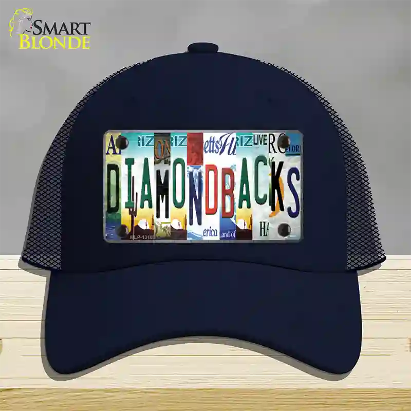 Diamondbacks Strip Art Novelty License Plate Hat Tag Mesh / Navy