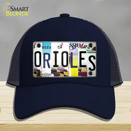 Orioles Strip Art Novelty License Plate Hat Tag Mesh / Navy