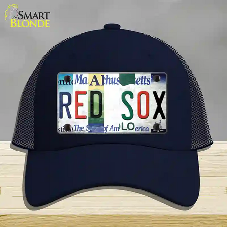 Red Sox Strip Art Novelty License Plate Hat Tag Mesh / Navy