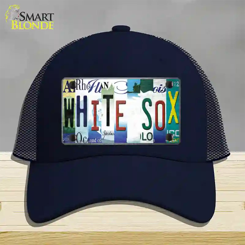 White Sox Strip Art Novelty License Plate Hat Tag Mesh / Navy