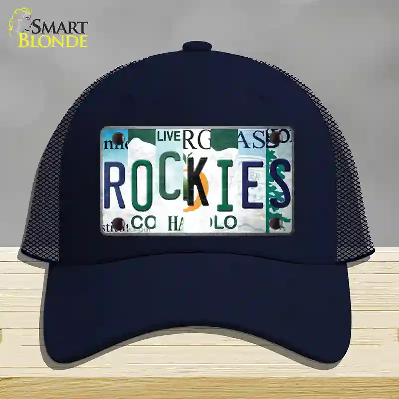 Rockies Strip Art Novelty License Plate Hat Tag Mesh / Navy