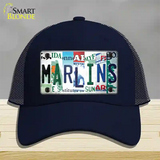 Marlins Strip Art Novelty License Plate Hat Tag Mesh / Navy