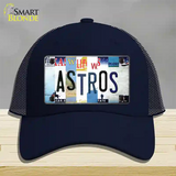 Astros Strip Art Novelty License Plate Hat Tag Mesh / Navy