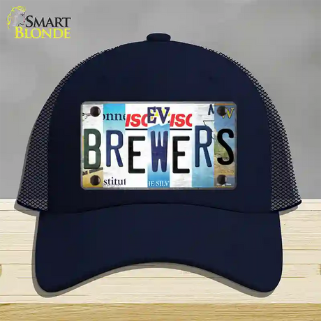 Brewers Strip Art Novelty License Plate Hat Tag Mesh / Navy