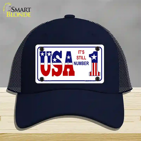 USA Still 1 Novelty License Plate Hat Mesh / Navy