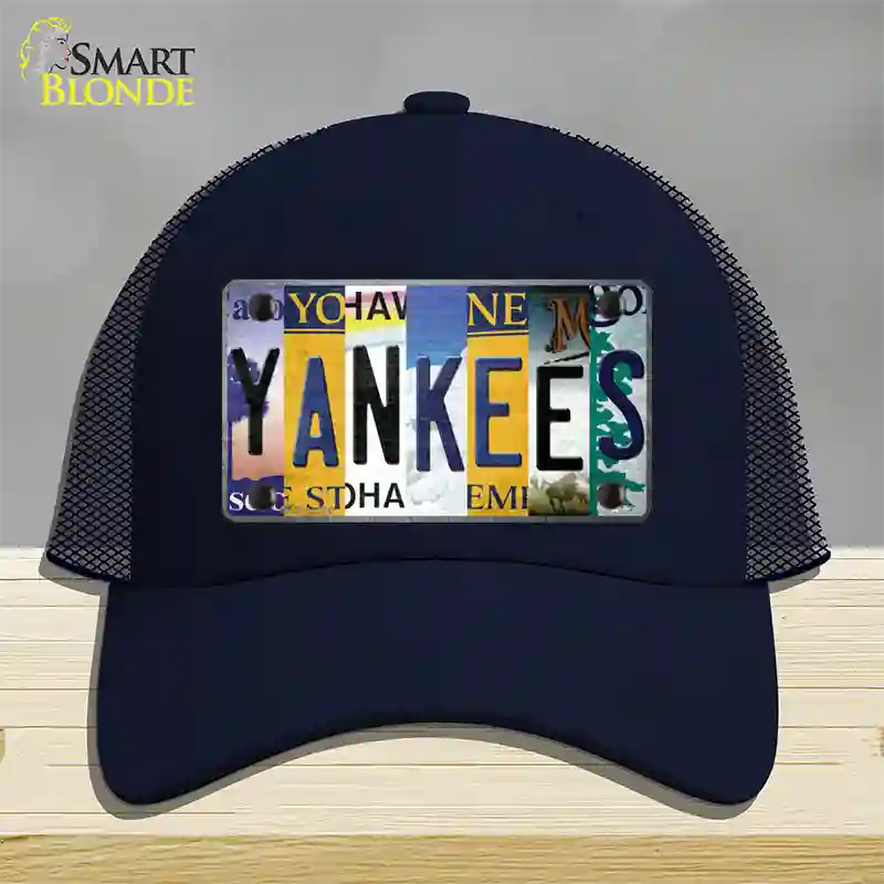 Yankees Strip Art Novelty License Plate Hat Tag Mesh / Navy