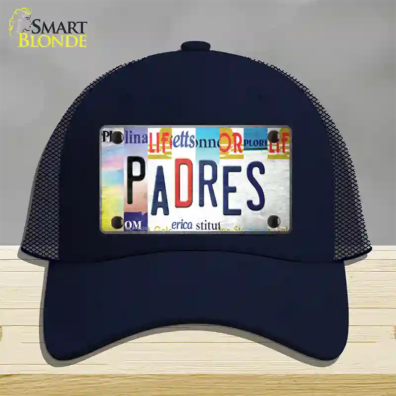 Padres Strip Art Novelty License Plate Hat Tag Mesh / Navy