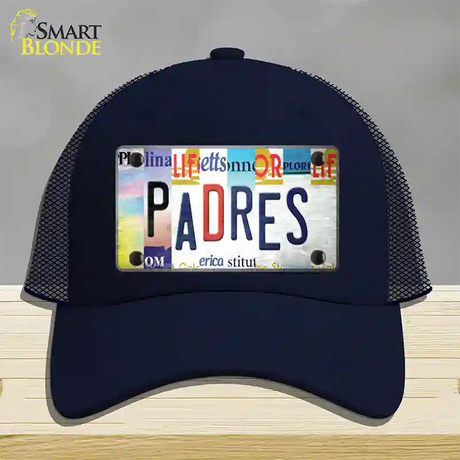 Padres Strip Art Novelty License Plate Hat Tag Mesh / Navy