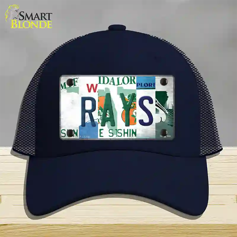 Rays Strip Art Novelty License Plate Hat Tag Mesh / Navy