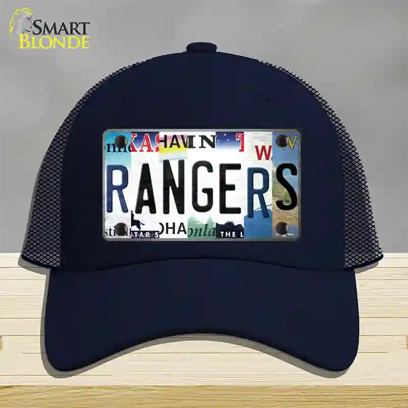 Rangers Strip Art Novelty License Plate Hat Tag Mesh / Navy